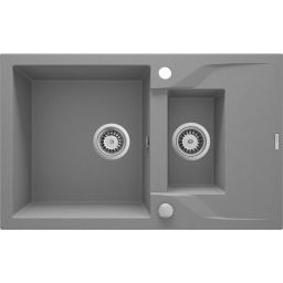 Deante Andante zlewozmywak granitowy 78x49 cm wpuszczany szary metalik ZQNS513