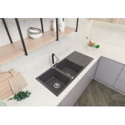 Deante Andante zlewozmywak granitowy 116x50 cm wpuszczany antracyt ZQNT213