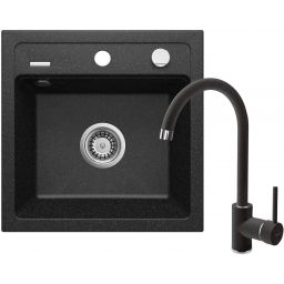 Deante Zorba zlewozmywak z baterią grafitowy/grafitowy ZQZA2103