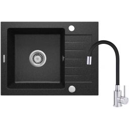 Deante Zorba zlewozmywak z baterią grafitowy/stal ZQZC211A