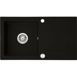 Deante Zorba zlewozmywak granitowy 76x44 cm czarny mat ZQZN113