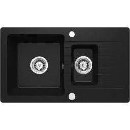 Deante Zorba zlewozmywak granitowy 76x44 cm wpuszczany czarny mat ZQZN513