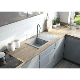 Deante Zorba zlewozmywak granitowy 76x44 cm szary metalik ZQZS113