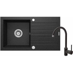 Deante Zorba zlewozmywak z baterią grafitowy/grafitowy ZQZV2113