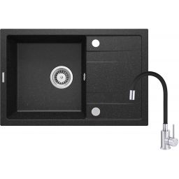 Deante Corio zlewozmywak z baterią grafitowy/stal ZRCP2113