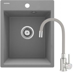 Deante Corio zlewozmywak z baterią szary ZRCPS103