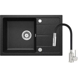 Deante Leda zlewozmywak z baterią grafitowy/stal ZRDG2113