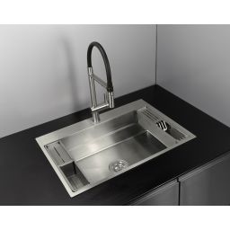 Deante Magnetic zlewozmywak stalowy 76x52 cm stal szczotkowana ZRM_010B