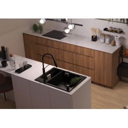 Deante Magnetic zlewozmywak granitowy 69x50 cm czarny ZRM_G503