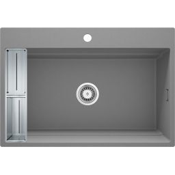 Deante Magnetic zlewozmywak granitowy 76x52 cm szary metalik ZRM_S10B