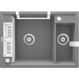 Deante Magnetic zlewozmywak granitowy 69x50 cm magnetyczny szary metalik ZRMS503