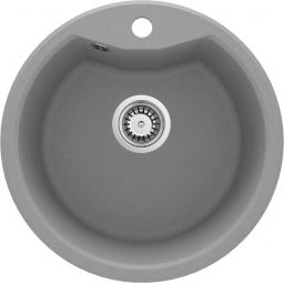 Deante Fiesta Solis zlewozmywak granitowy 48 cm szary metalik ZRSS803