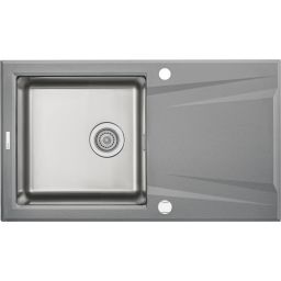 Deante Prime zlewozmywak granitowo-stalowy 86x50 cm stal/szary metalik ZSRS113