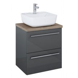 Elita Kwado Plus zestaw meblowy 50 cm umywalka z szafką wiszący antracyt połysk/dąb classic 168445