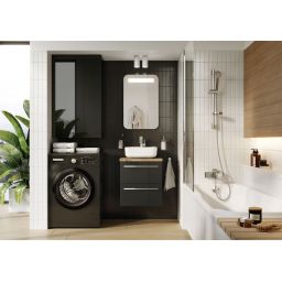 Elita Kwado Plus zestaw meblowy 50 cm umywalka z szafką wiszący antracyt połysk/dąb classic 168445