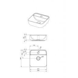 Elita Kwado Plus zestaw meblowy 50 cm umywalka z szafką wiszący antracyt połysk/dąb classic 168445