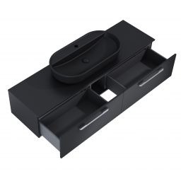 Elita Look Slim szafka 160x44,9x31,8 cm podumywalkowa wisząca black matt RE081604027160