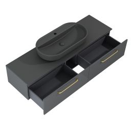 Elita Look Slim szafka 160 cm podumywalkowa wisząca antracyt połysk RE081604026610