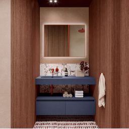 Elita Sharon Square lustro 100x80 cm prostokątne z oświetleniem rose gold RE061003015450