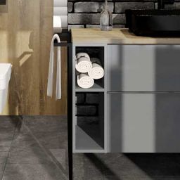 Elita Look szafka 20x45,1x63,5 cm boczna wisząca antracyt połysk RE110200026610