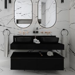 Elita Look szafka 60x44,9x28,1 cm podumywalkowa wisząca black matt RE080603027160