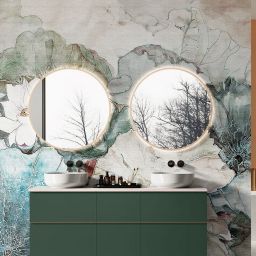 Elita Sharon Round lustro 80x80 cm okrągłe z oświetleniem złoty RE060802015570