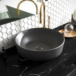 Elita Lorca umywalka 41,5x41,5 cm okrągła nablatowa anthracite matt RE040420046010