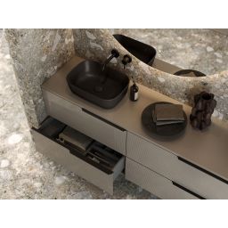 Elita Reni umywalka 45,5x32,5 cm prostokątna nablatowa black matt RE040460037160