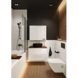 Elita Reni umywalka 45,5x32,5 cm prostokątna nablatowa black matt RE040460037160