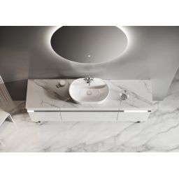 Elita Babette umywalka 62x41,2 cm owalna nablatowa biała RE040620018060