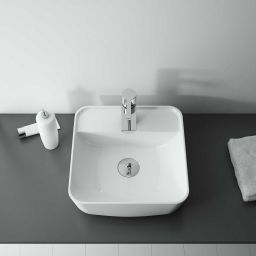 Elita Tonia umywalka 39x39 cm kwadratowa nablatowa biała RE040390138060