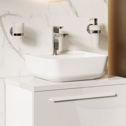 Elita Tonia umywalka 39x39 cm kwadratowa nablatowa biała RE040390138060