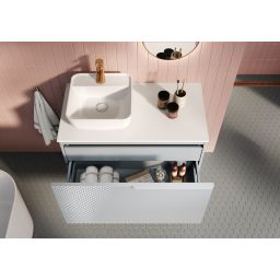 Elita Tonia umywalka 39x39 cm kwadratowa nablatowa biała RE040390138060