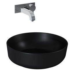 Elita Lorca umywalka 41,5x41,5 cm okrągła nablatowa black matt RE040420047160