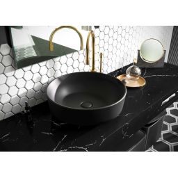 Elita Lorca umywalka 41,5x41,5 cm okrągła nablatowa black matt RE040420047160