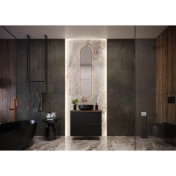 Elita Lorca umywalka 41,5x41,5 cm okrągła nablatowa black matt RE040420047160