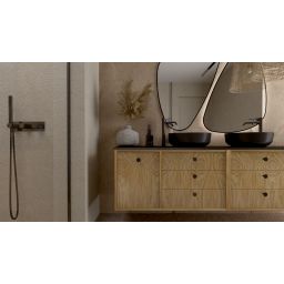 Elita Lorca umywalka 41,5x41,5 cm okrągła nablatowa black matt RE040420047160