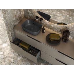 Elita Reni umywalka 45,5x32,5 cm prostokątna nablatowa anthracite matt RE040460036010