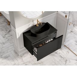 Elita Babette umywalka 62x41,2 cm owalna nablatowa black matt RE040620017160