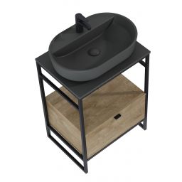 Elita Babette umywalka 62x41,2 cm owalna nablatowa anthracite matt RE040620016010