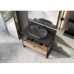 Elita Babette umywalka 62x41,2 cm owalna nablatowa anthracite matt RE040620016010