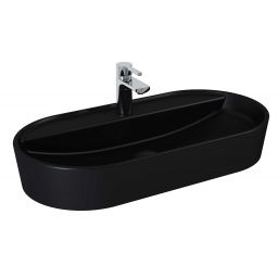 Elita Babette umywalka 81,5x41,5 cm owalna nablatowa black matt RE040820017160