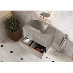 Elita Reni umywalka 45x32,5 cm prostokątna nablatowa fume matt RE040460037020