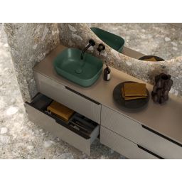 Elita Reni umywalka 45,5x32,5 cm prostokątna nablatowa forest green matt RE040460037010