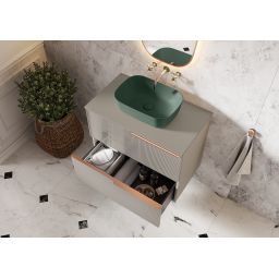 Elita Reni umywalka 45,5x32,5 cm prostokątna nablatowa forest green matt RE040460037010