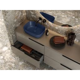 Elita Reni umywalka 45,5x32,5 cm prostokątna nablatowa navy blue matt RE040460037030