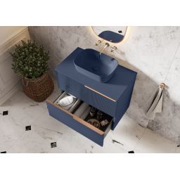 Elita Reni umywalka 45,5x32,5 cm prostokątna nablatowa navy blue matt RE040460037030