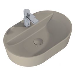 Elita Babette umywalka 62x41,2 cm owalna nablatowa fume matt RE040620017020