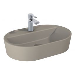 Elita Babette umywalka 62x41,2 cm owalna nablatowa fume matt RE040620017020