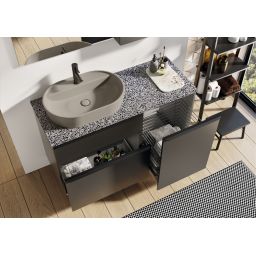 Elita Babette umywalka 62x41,2 cm owalna nablatowa fume matt RE040620017020